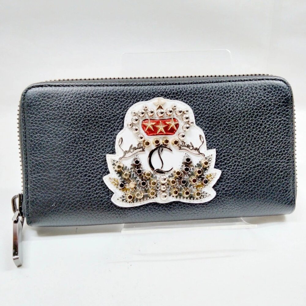 Christian Louboutin Long Wallet Black Leather 400-081925